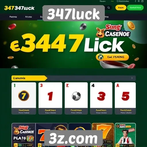 Acessibilidade e design do site 347luck