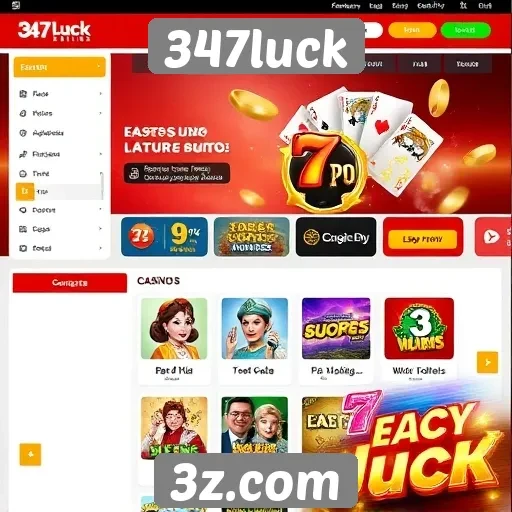 Interface do usuário do site 347luck é intuitiva
